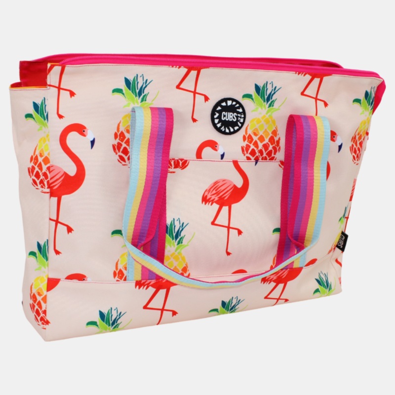 Cubs Beach Bag  Peachy Flamingos & Tie Dye