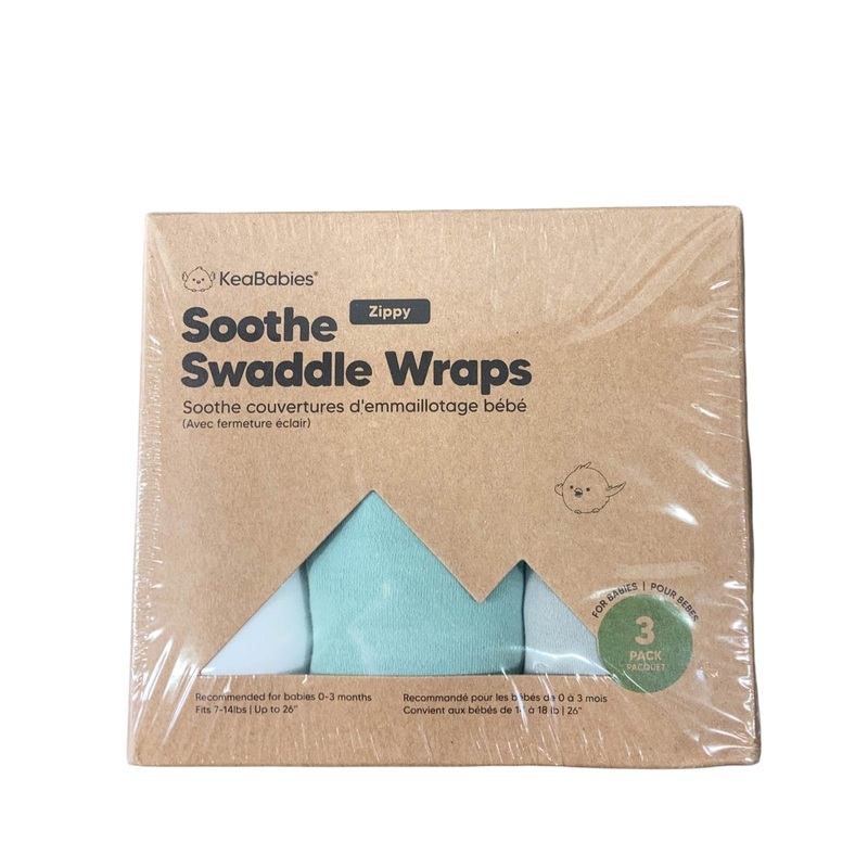 KeaBabies Soothe Swaddle Wraps 3 Pack, Sage