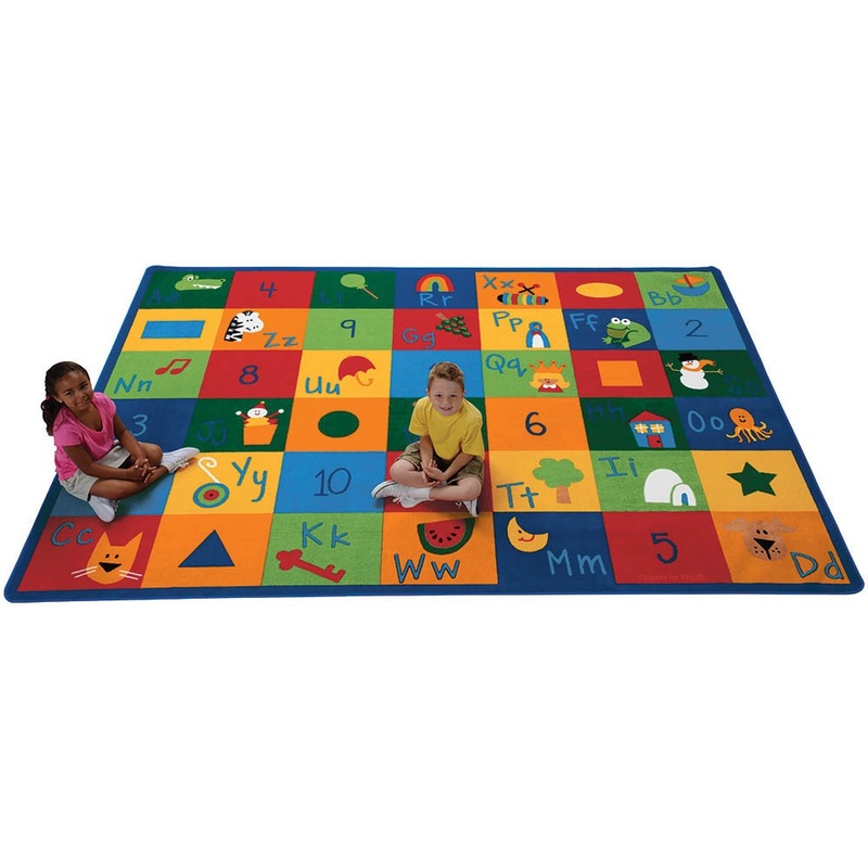 Learning Blocks Primary Colors Rug  (4’5″ x 5’10” Rectangle)