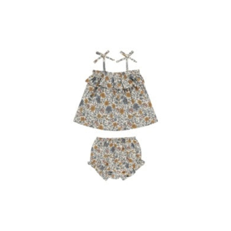 RUFFLE TUBE TOP SET || GARDENIA