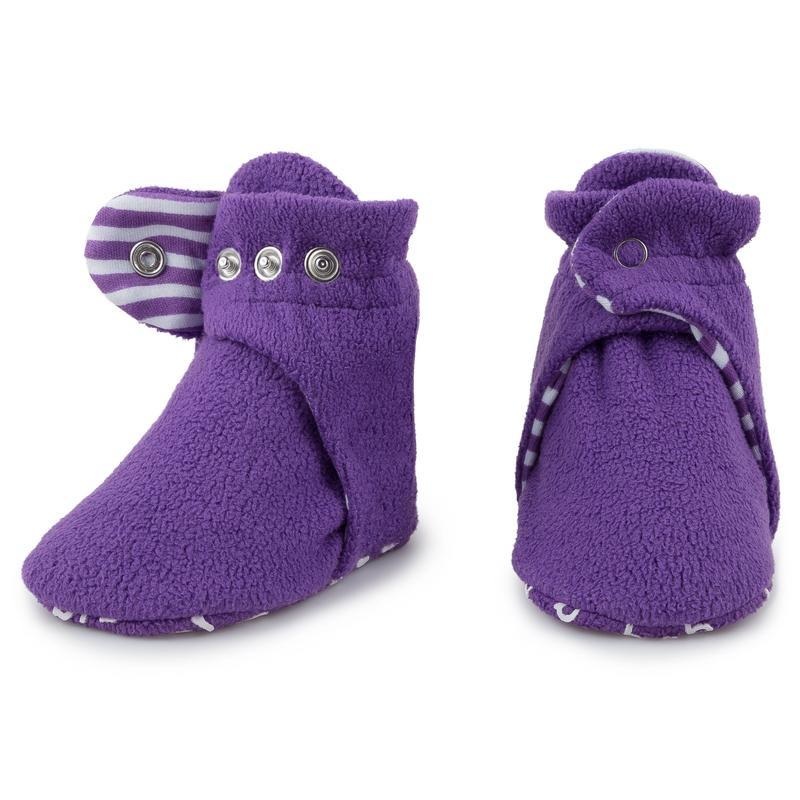 Fleece Baby Booties – Grape 1 (0-3 months)