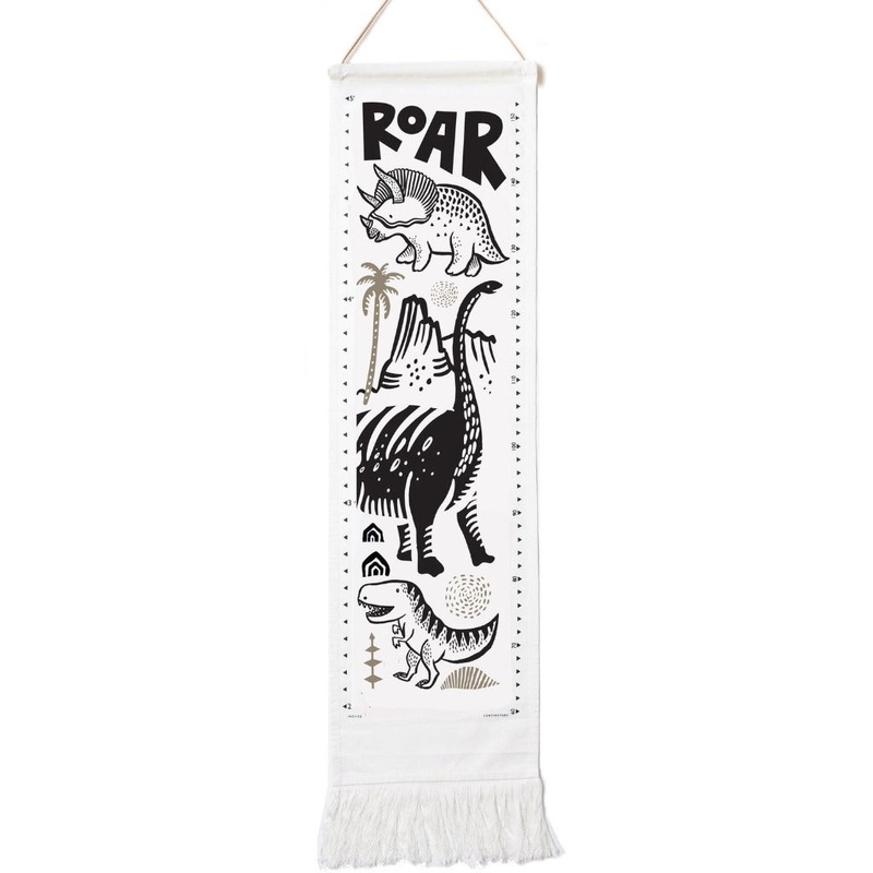 Organic Cotton Canvas Growth Chart Dino