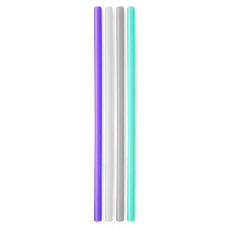 Reusable Silicone Straw – Extra Long, 4 Pack Teal/Sky/Mint/Fog Blue 4 pack