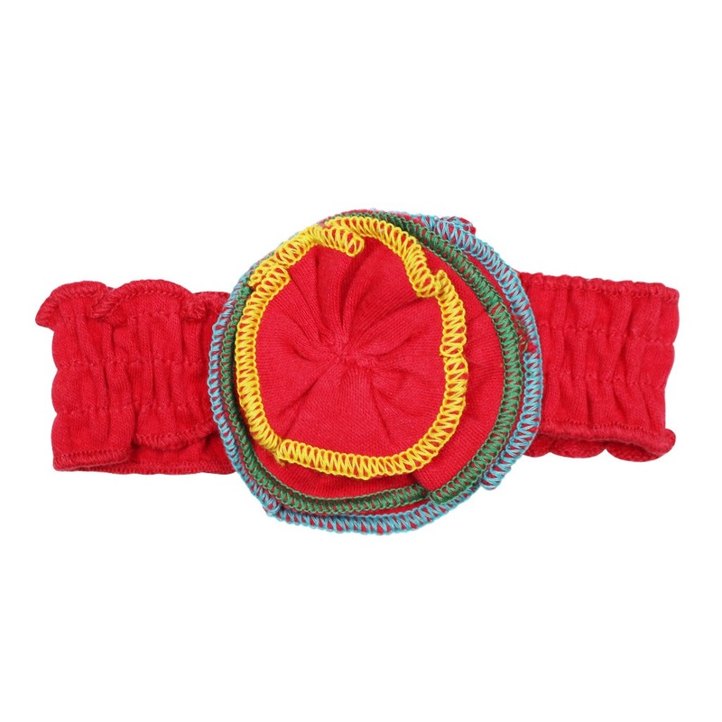 Embroidered Flower Headband Black 0-12 months