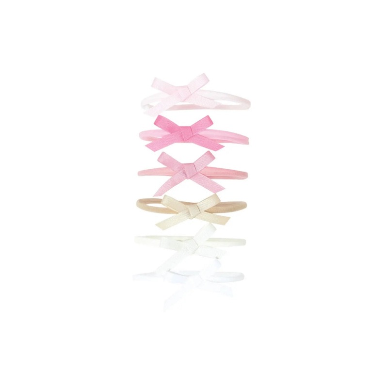 Grosgrain Shoelace Baby Bow Headband Champagne