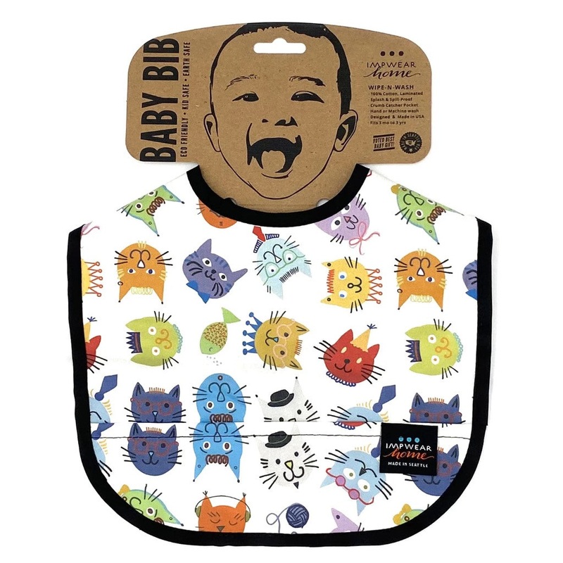 Jack’s Bib Eco-Friendly Wipe-N-Wash Pocket Bib – Cool Cats