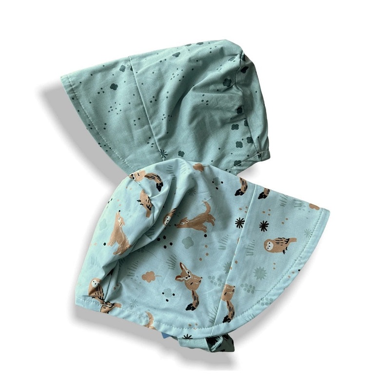 Organic Reversible EcoBonnet Sun Hat – Fennec Foxes XXS (0-3 months)