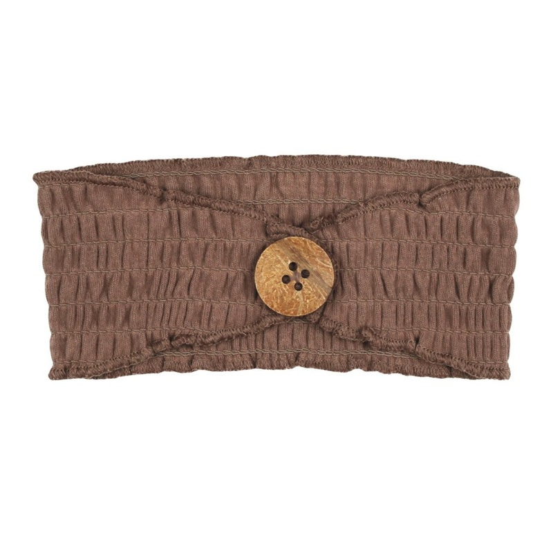 Button Headband – Latte 0-12 months