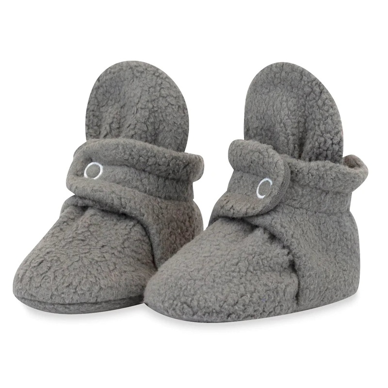 Cozie Fleece Baby Booties – Gray 0-3 months