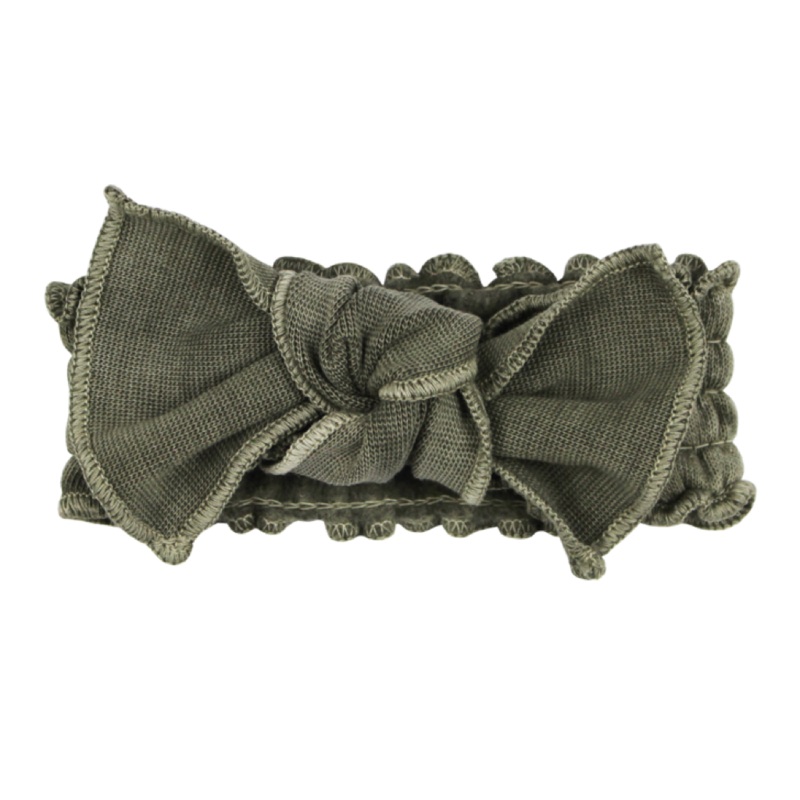 Cozy Smocked Tie Headband – Hunter 0-12 months
