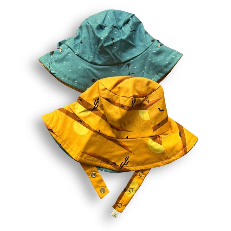 Organic Reversible Bucket Sun Hat – Desert Oasis XXS (0-3 months)