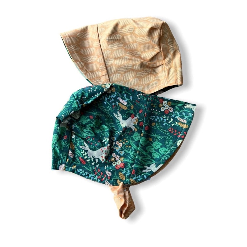 Organic Reversible EcoBonnet Sun Hat – Hare XXS (0-3 months)