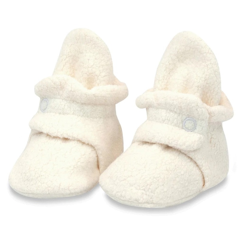 Cozie Fleece Baby Booties – Cream 0-3 months