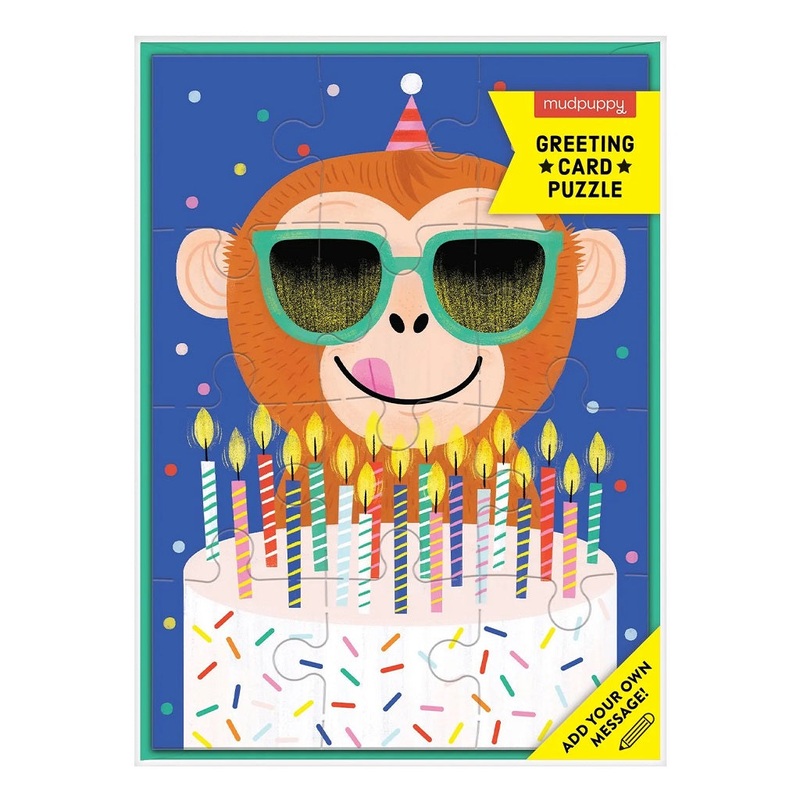 Greeting Card Puzzle – Monkey Cake