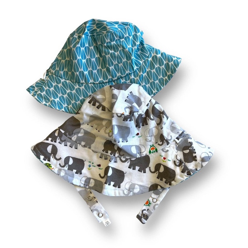 Organic Reversible Bucket Sun Hat – Elephantastico XXS (0-3 months)
