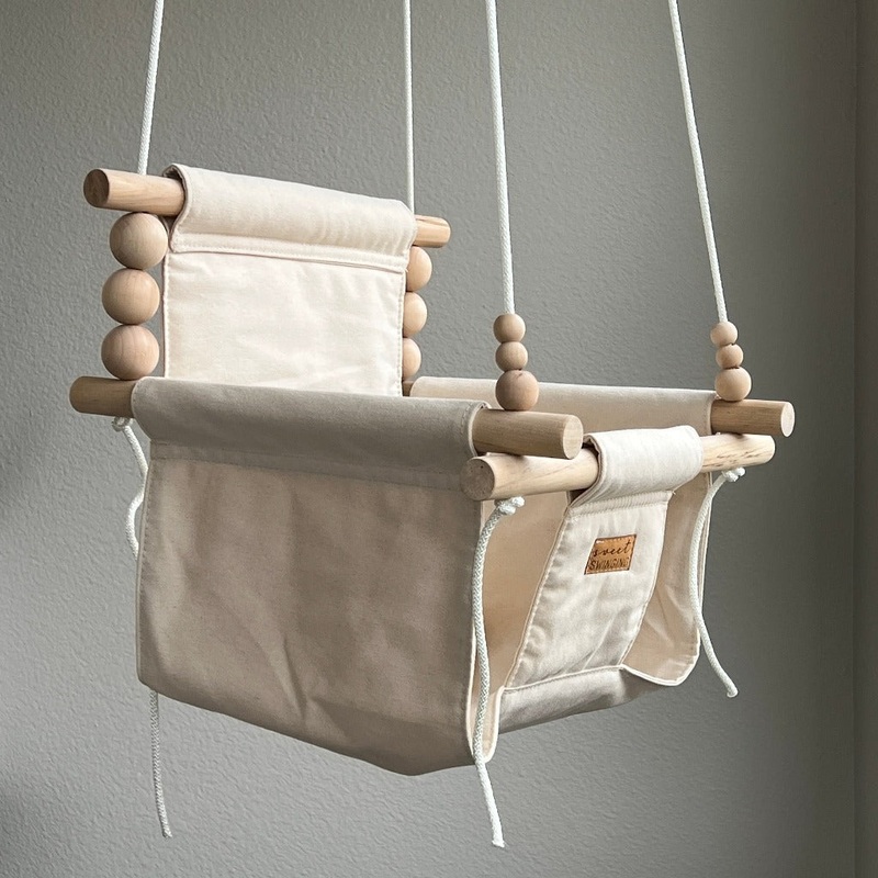 Indoor Baby/Child Swing – Vanilla 0 Braided White 8′