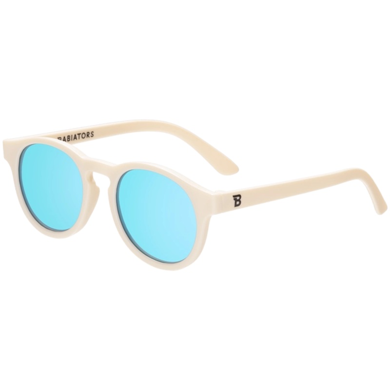Keyhole Sunglasses – Sweet Cream with Turquoise Blue Mirrored Lenses 0-2 years
