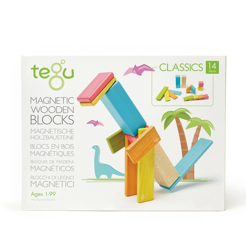 Magnetic Wooden Blocks 14pc Set Sunset