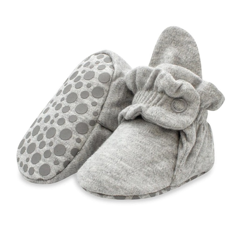 Organic Cotton Baby Booties – Heather Gray 0-3 months