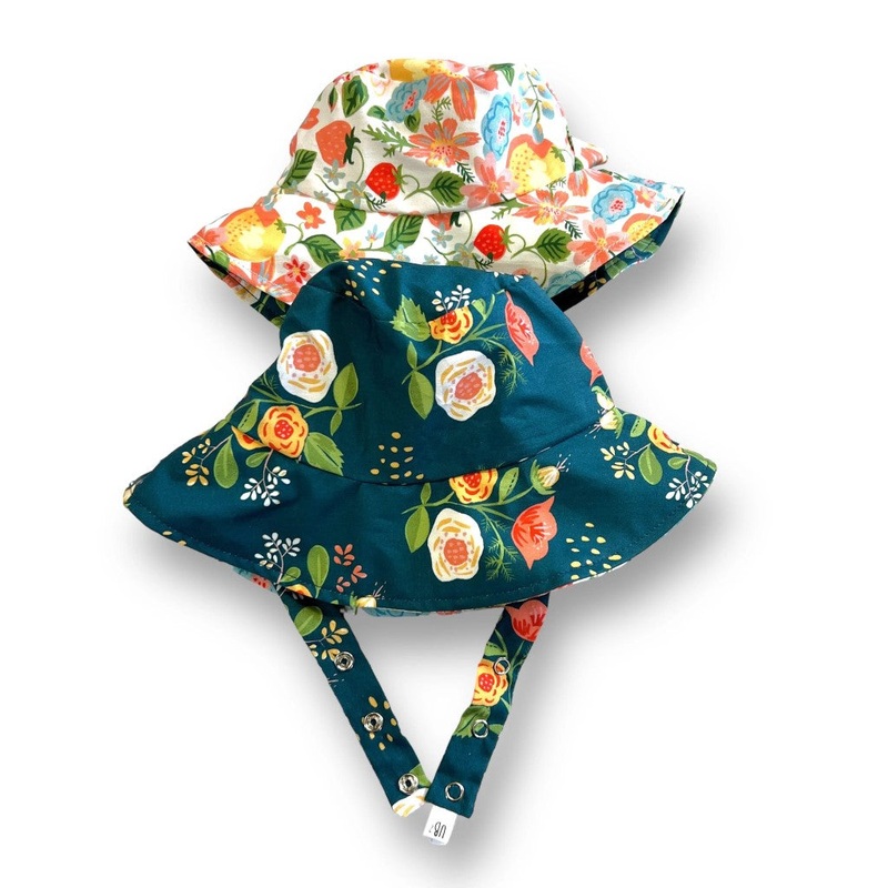 Organic Reversible Bucket Sun Hat – Garden Grove XXS (0-3 months)