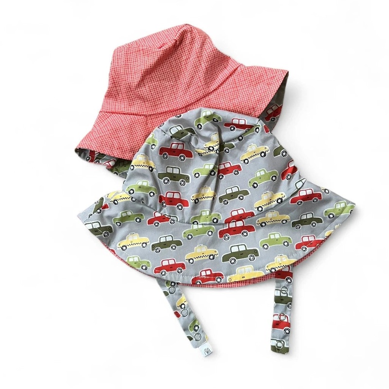Organic Reversible Bucket Sun Hat – Hot Rod XXS (0-3 months)