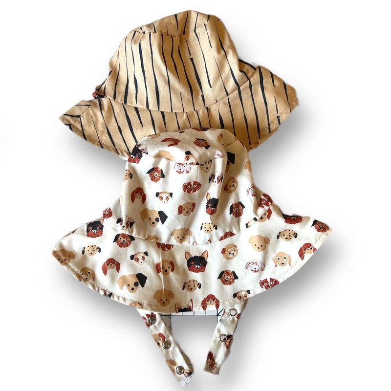 Organic Reversible Bucket Sun Hat – Puppers 0-3 months/XXS