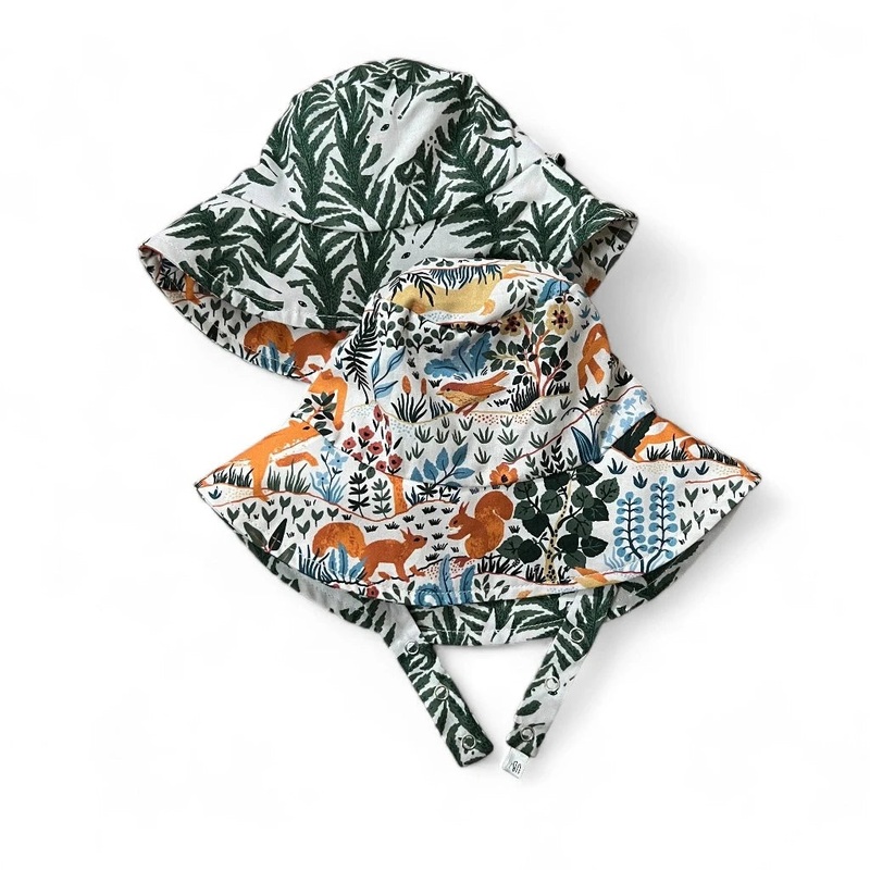 Organic Reversible Bucket Sun Hat – Woodland XXS (0-3 months)