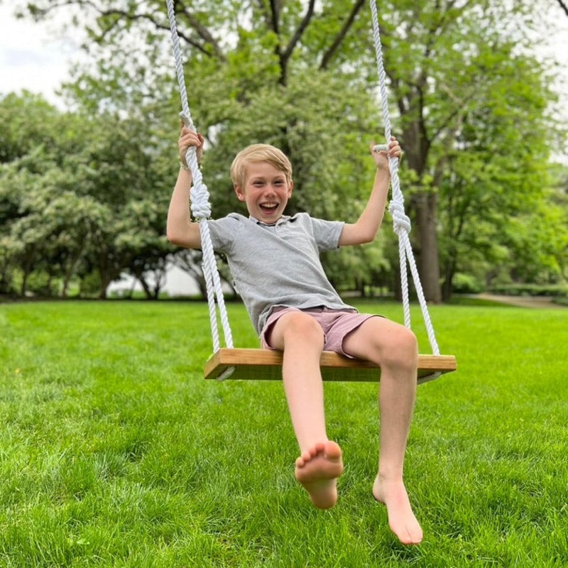 Sweet Swinging Bench Swing – Hickory 18″ Wide Natural Brown 10 feet
