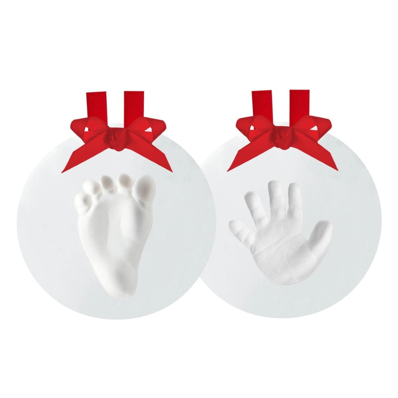 Babys Christmas Print Ornament, 2 Pack