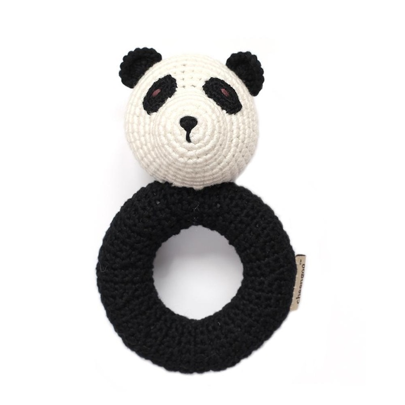 Handmade Crochet Teething Ring Rattle – Panda