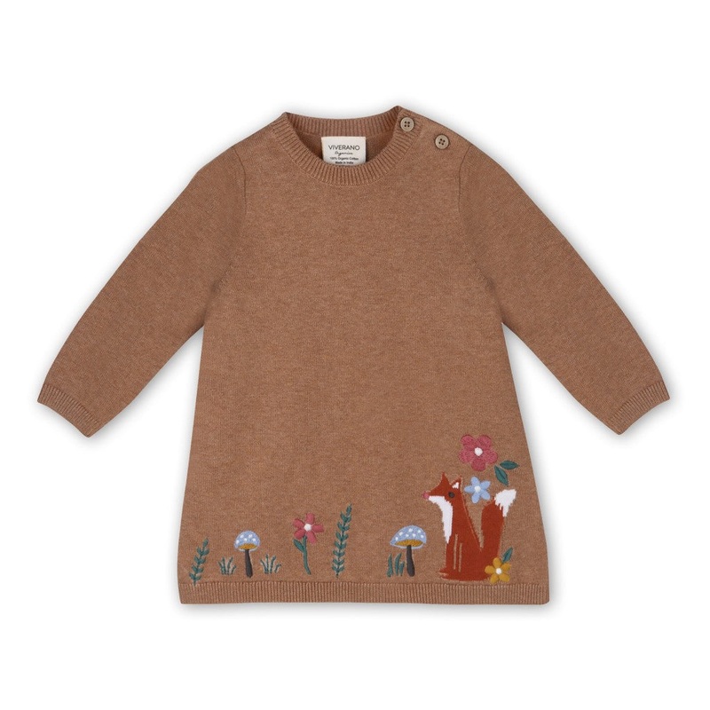 Woodland Fox Organic Cotton Sweater Dress 0-3 months