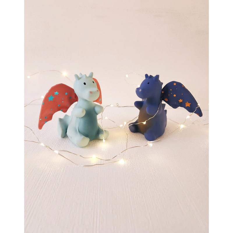 Baby Dragon Natural Rubber Rattle w/Crinkle Wings Midnight