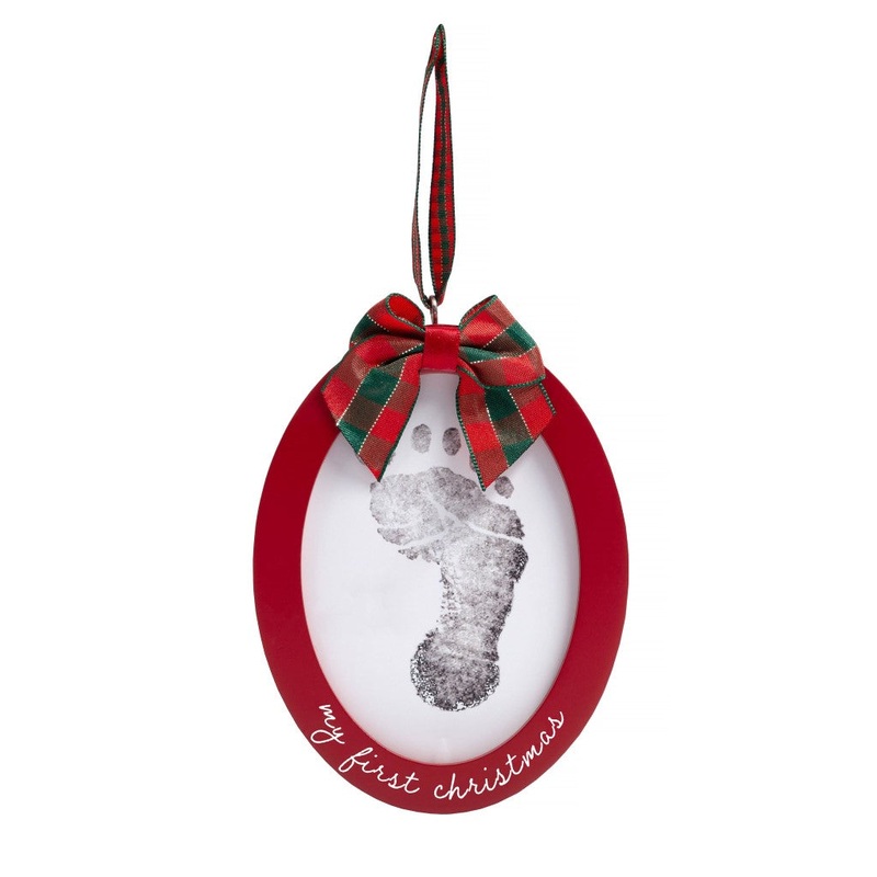Babyprints Holiday Photo Ornament with Clean-Touch Ink Pad – Red