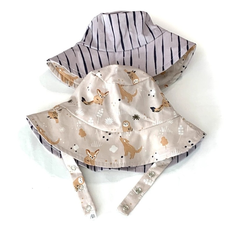 Organic Reversible Bucket Sun Hat – Friends 0-3 months/XXS