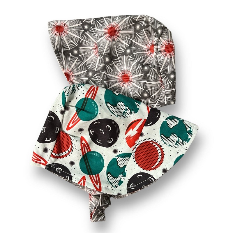 Organic Reversible EcoBonnet Sun Hat – Space 0-3 months/XXS