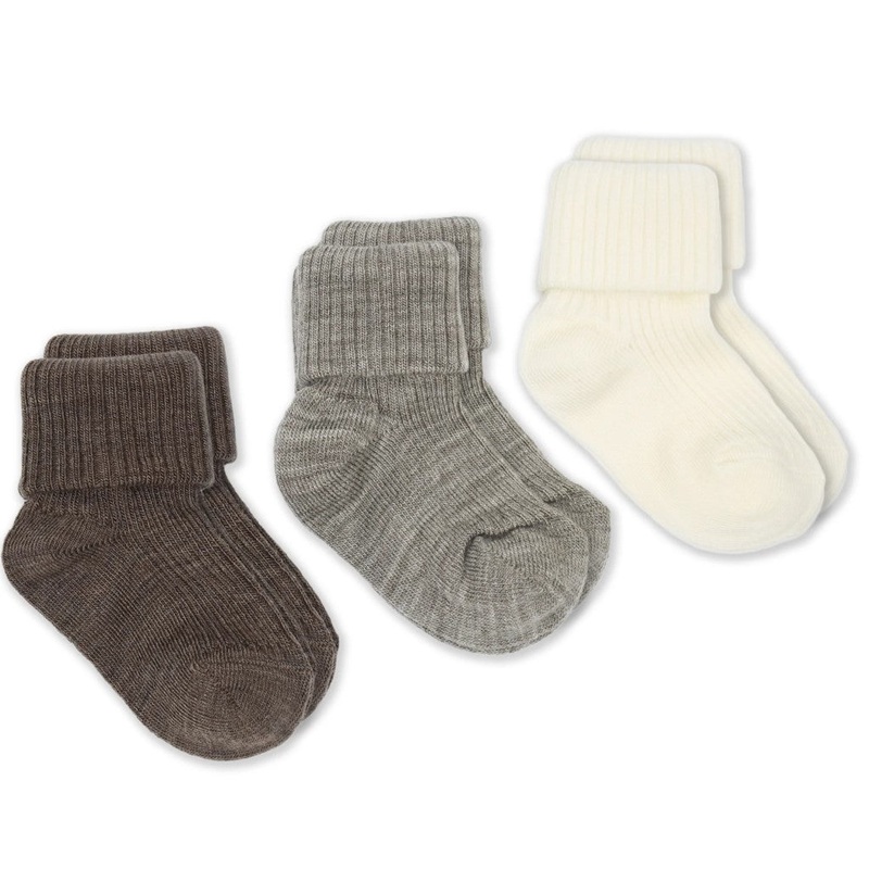 Merino Wool Baby & Toddler Socks 3 Pack Blue 0-6 months
