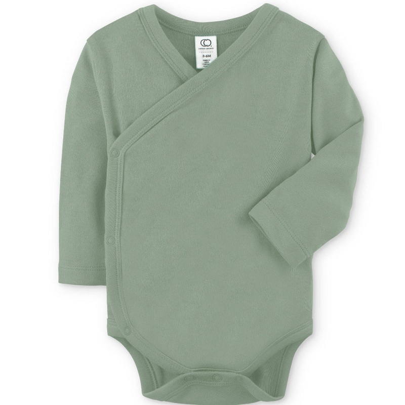 Organic Baby Long Sleeve Classic Kimono Bodysuit – Thyme Newborn