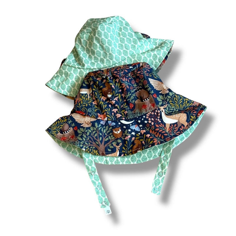 Organic Reversible Bucket Sun Hat – Enchanted Forest XXS (0-3 months)