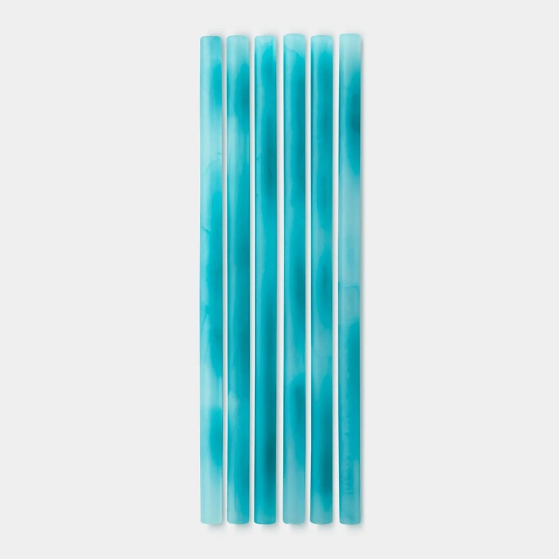 Reusable Silicone Ocean Straw – 6 Pack