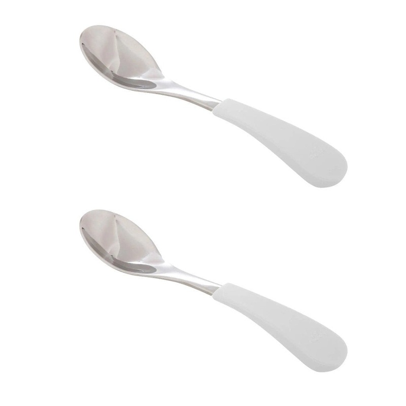 Stainless Steel Baby Spoons, 2 Pack Gray