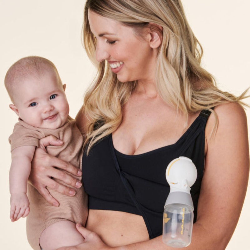 3-in-1 Pumping & Nursing Bra – Black Small