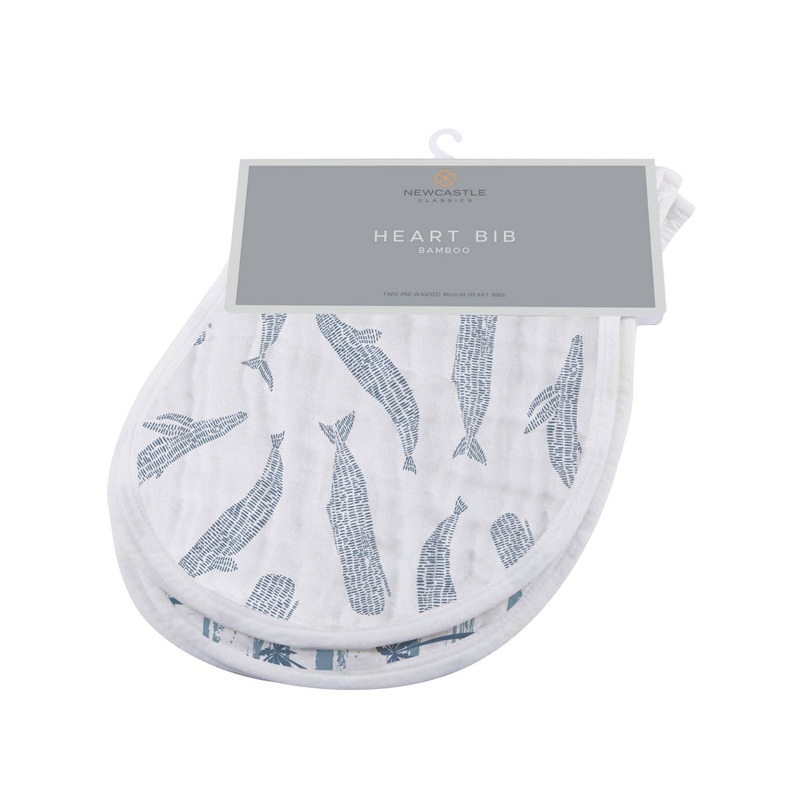 Bamboo Burp Cloth/Heart Bib Set of 2 – Ocean Tides