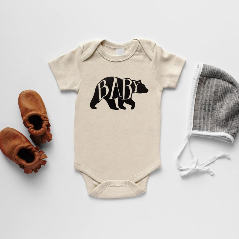 Organic Baby Bear Short-Sleeved Bodysuit 0-3 months