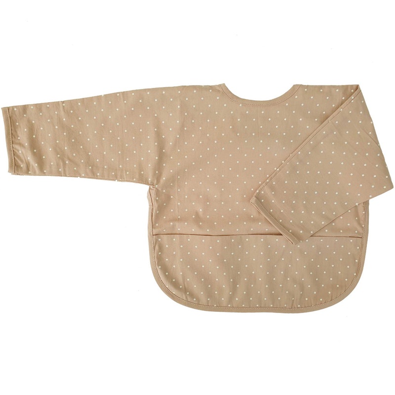 Organic Baby Bib With Sleeves – Sand Dotty
