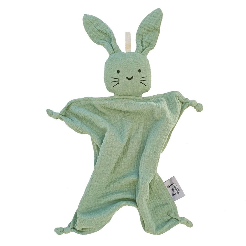Organic Cuddly Rabbit Lovey Cameo Green