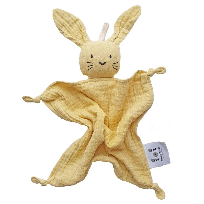 Organic Cuddly Rabbit Lovey Sun Yellow