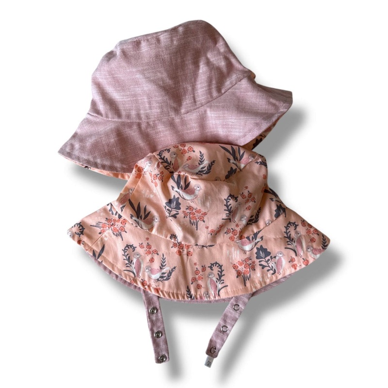 Organic Reversible Bucket Sun Hat – Aviary XXS (0-3 months)
