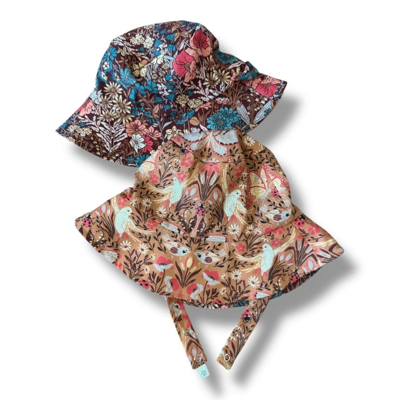 Organic Reversible Bucket Sun Hat – Golden Meadow XXS (0-3 months)