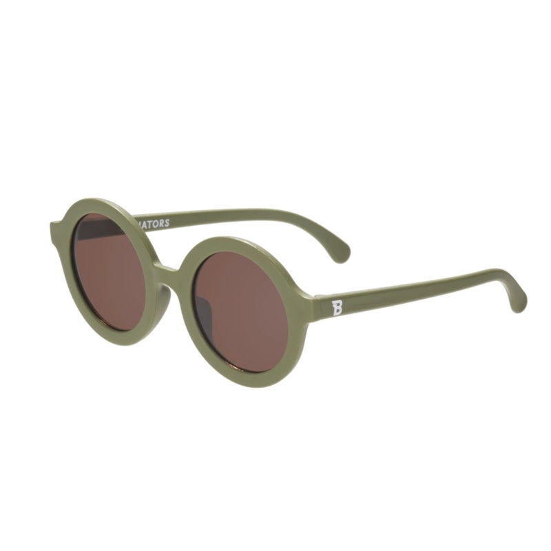 Baby and Kids Euro Round Sunglasses – Wild Moss with Amber Lens Ages 0-2